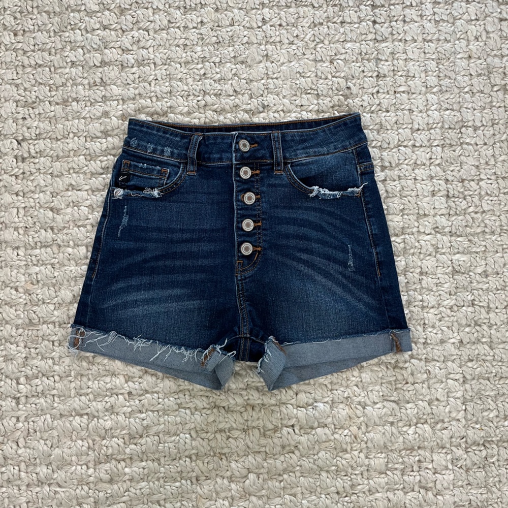 high-waisted denim shorts